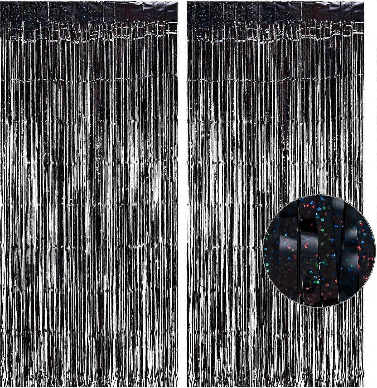2025 Iridescent Party Streamers Backdrop - GREATRIL Neon Transparent Holographic Tinsel Foil Fringe Curtain for Mermaid/Frozen/Sea/Euphoria/ERAS Party
