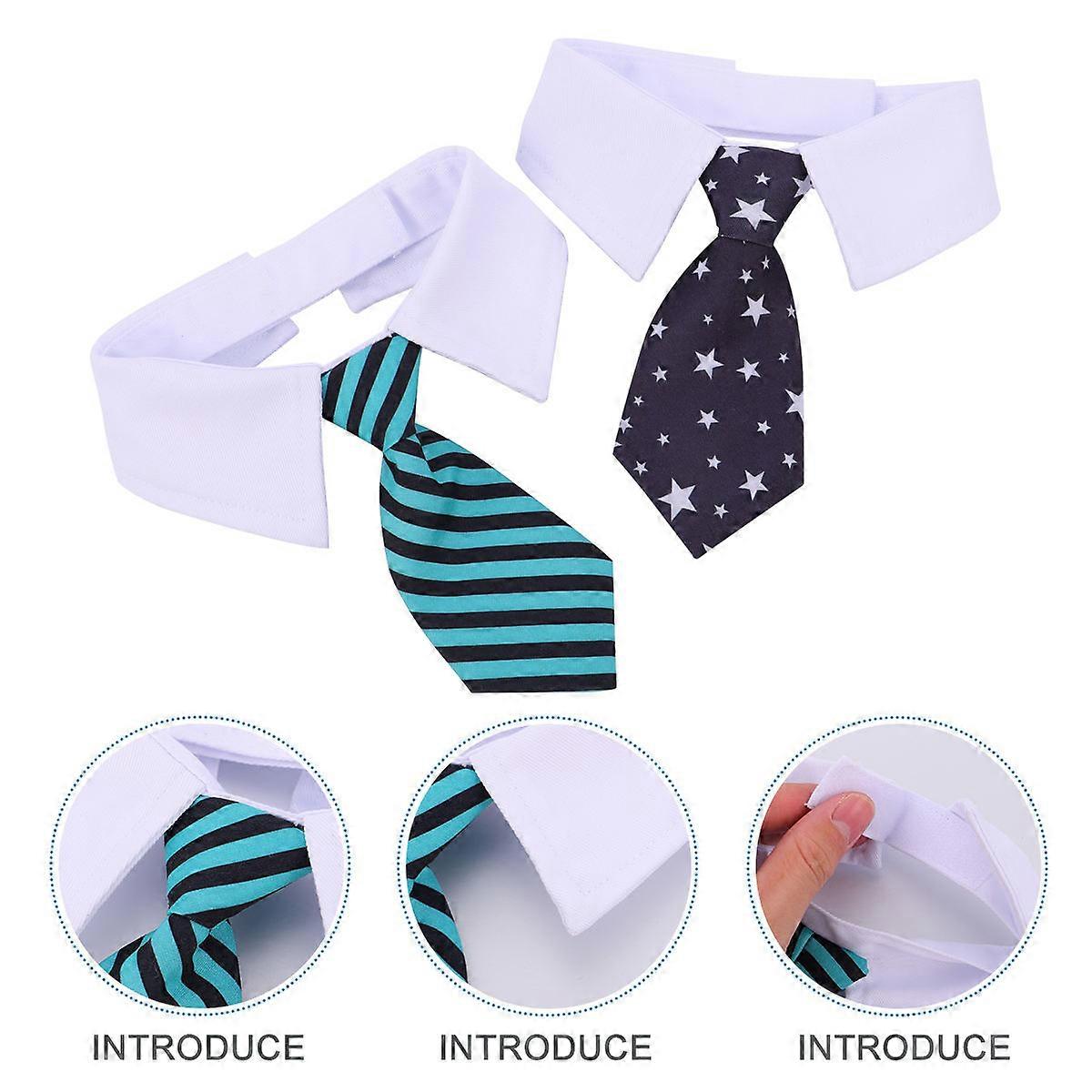 Dogs Ties with Skull Design for Decor Assorted Color Material and Elastic Adjustable 2 Pcs