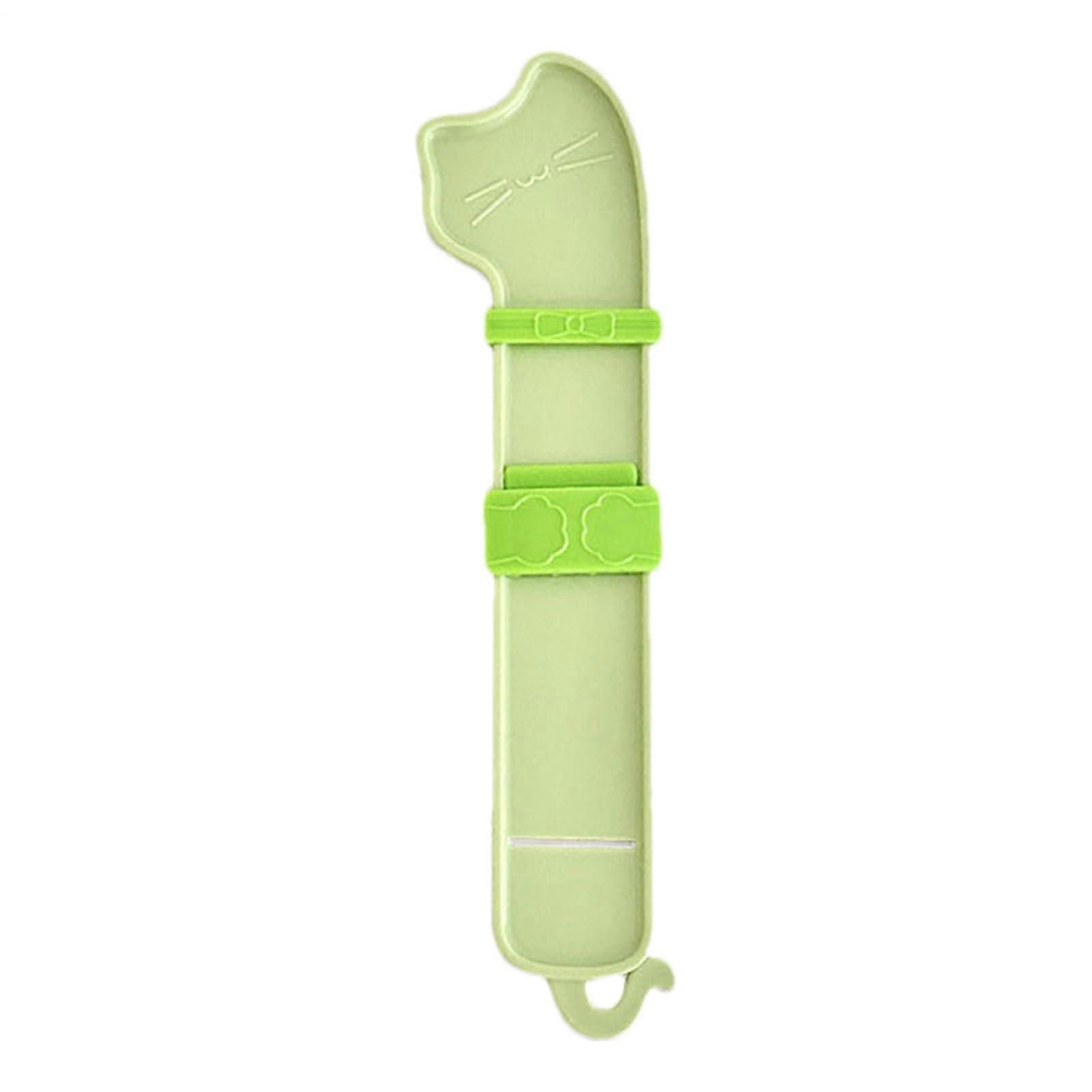 Cat Wet Food Spoon With Hanging Loop, Grooved Design Pet Feeding Scoop For Cats & Dogs, Green