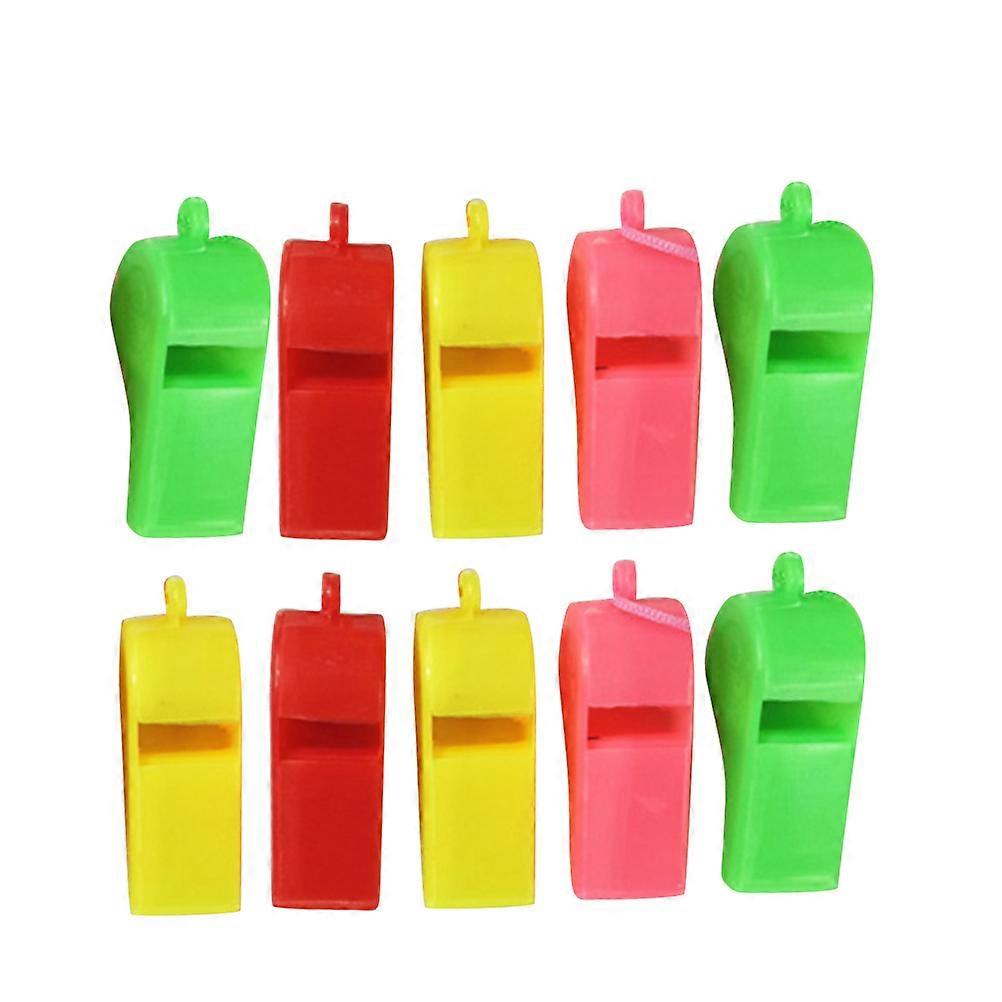 Blue Party Games Plastic Whistles with Lanyard for Convenient Carry and High Decibel Sound 10pcs