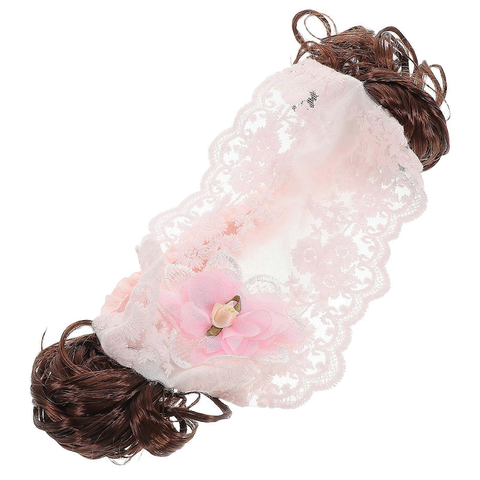 Lace Flower Headband with Elastic Band – Soft & Gentle for Photography and Special Occasions – Charming Princess Floral Accessory