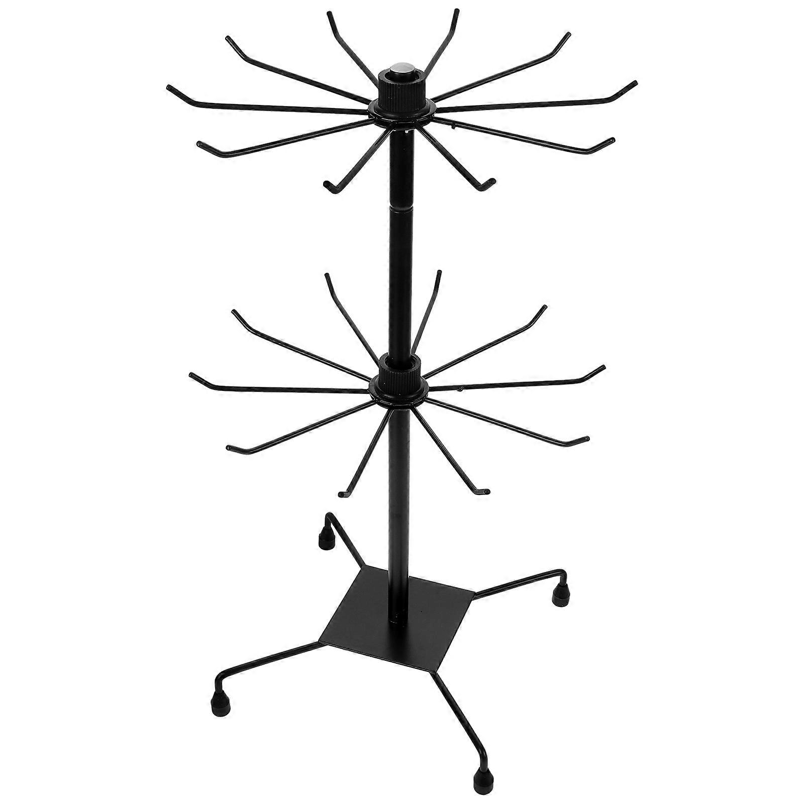 Rotating Display Rack Necklace Holder Double-Tier Jewelry Display Solution For Retail Store 50X30X30CM 1Pcs