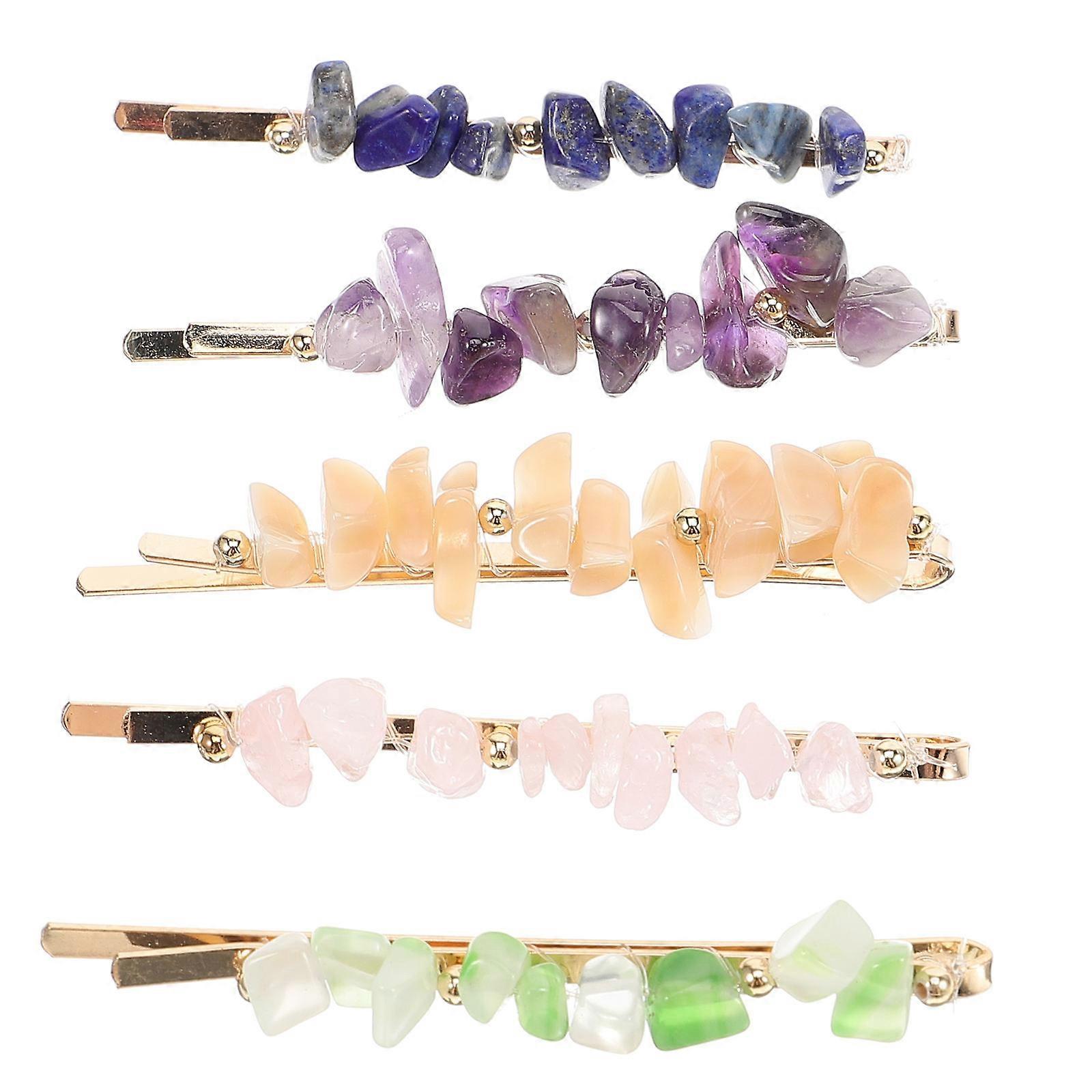 5db drágakő Bobby Pins hajcsatok nőknek Haj Barrettes ametiszt jáde partikhoz napi viselet