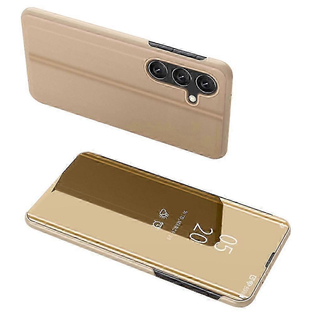 For Samsung Galaxy S25 Case View Window Stand Leather Flip Phone Cover-Black