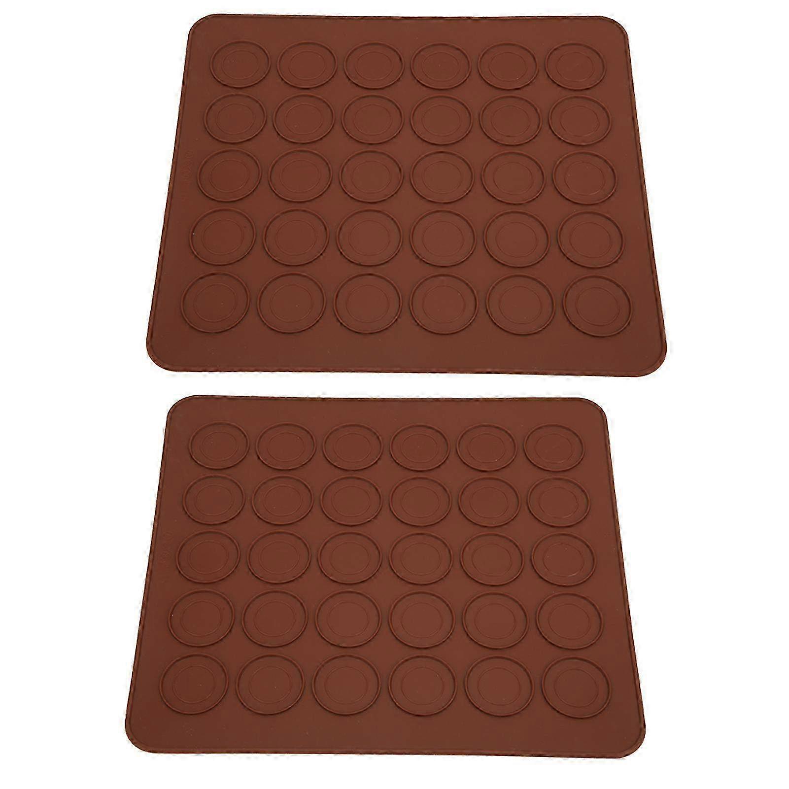 2 Pcs Non-Stick Silicone Macaron Baking Mats with 30 Holes - Reusable Oven Tool for Perfect Macarons & Desserts
