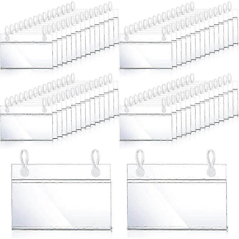 プラスチックラベルホルダー&値札ハンガークリップ-商品とディスプレイを整理するための60個の耐久性のあるチケットクリップ