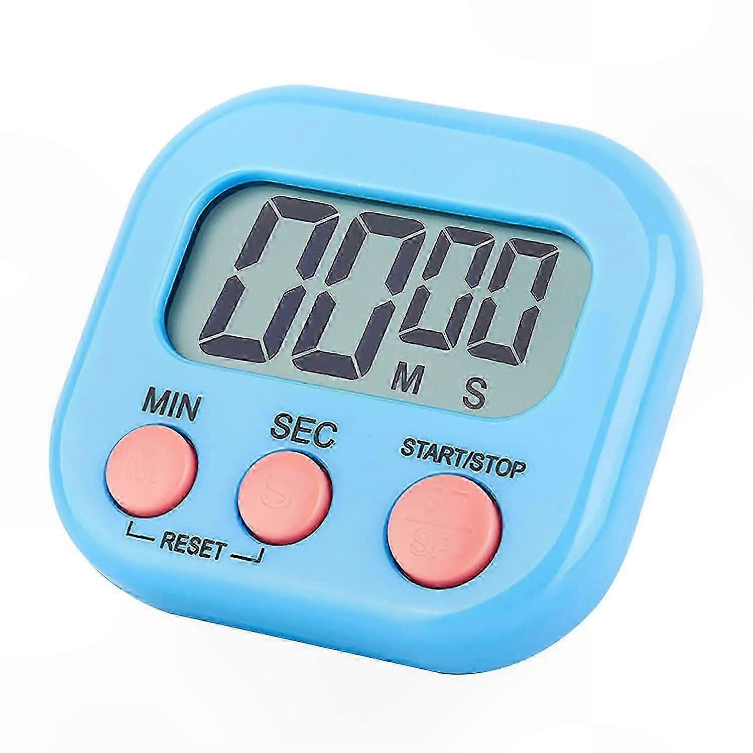 Digital Visual Timer with Magnetic Backing for Kitchen Use (Blue)