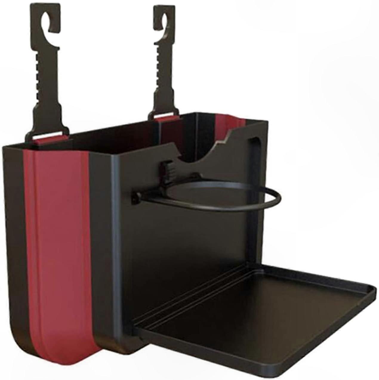 Foldable Car Trash Bin with Cup Holder, 2 Pack, Black