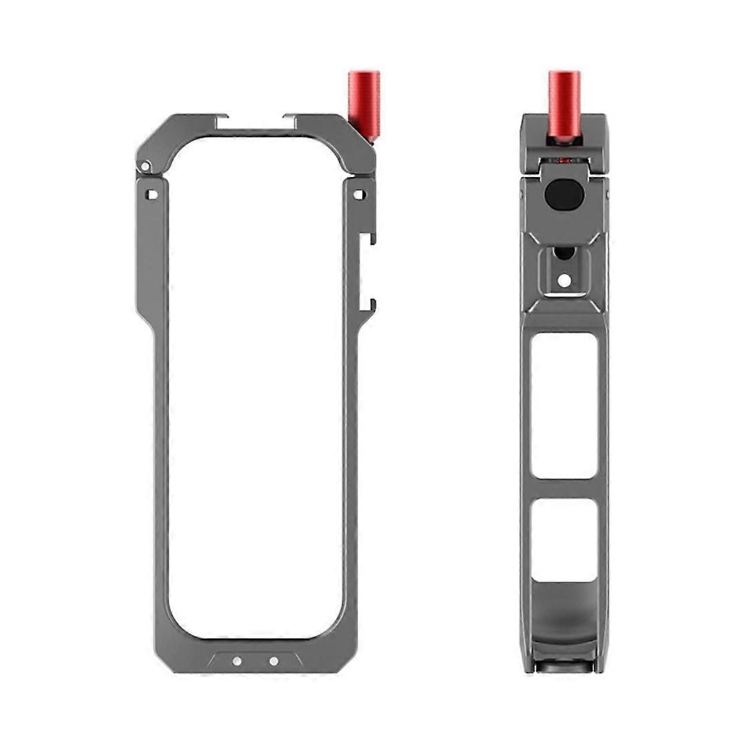 For Insta360 X5: Metal housing to reduce wind noise, quickswitch mount, shockproof frame, tripod compatible.