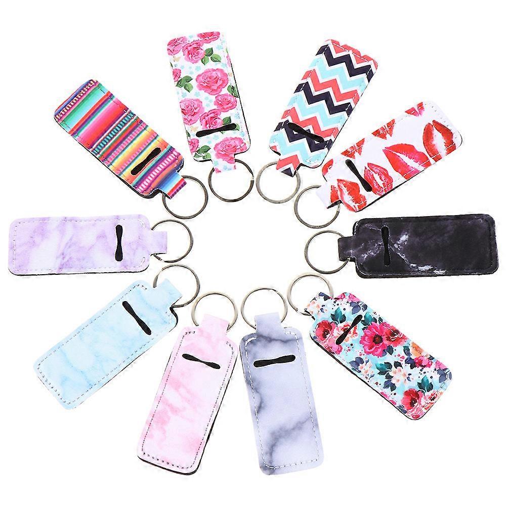 Lipstick Keychain Holders 12Pcs Mixed Style For Daily Use Protective Lip Balm Pouch