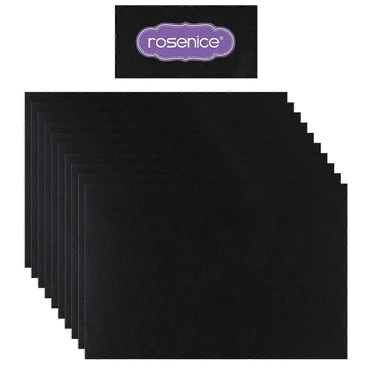 ROSENICE 10 Sheets Blank Kraft Paper Self Adhesive Felt Sheets Multi Purpose for Art and Craft Making Black