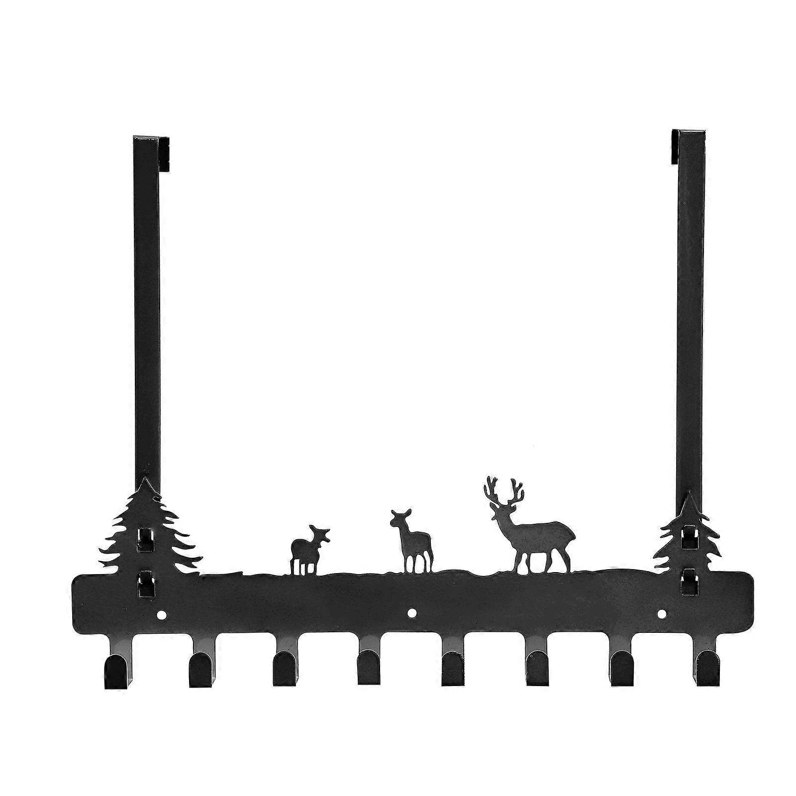 Black Iron Over the Door Hook for Home Use Strong and with Simple Structure Design 6.5 Inches
