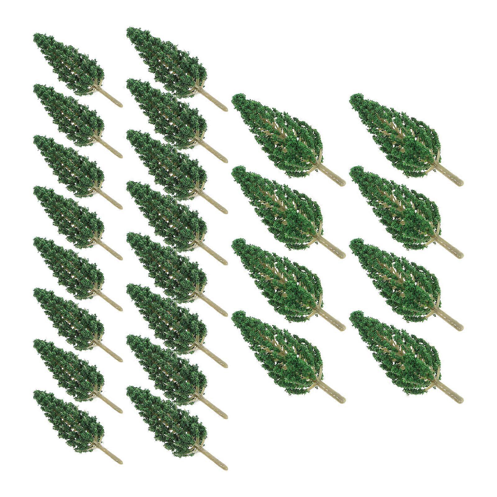 Miniature Tree Model Green Plastic Trees for Decor 24Pcs Craft DIY
