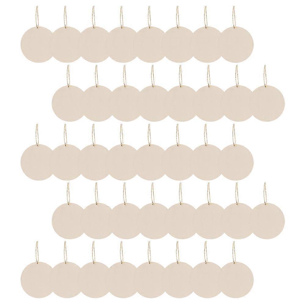 Round Wood Slices Set for DIY Craft Projects and Decoration Beige Synthetic Material 1 Set