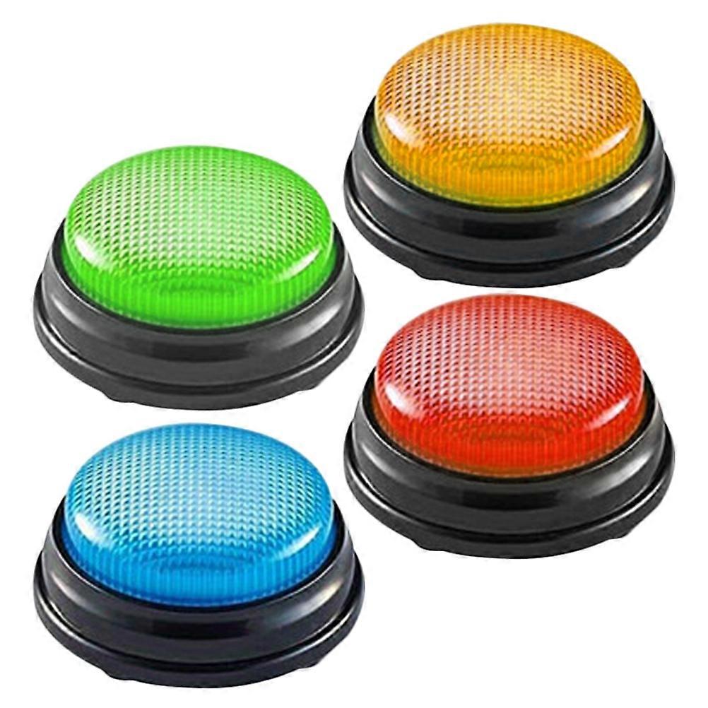 4 Buttons for Trivia Games, Classroom Game Show, Answer Buzzers for Family Fun, Office Parties, and Interactive Quizzes