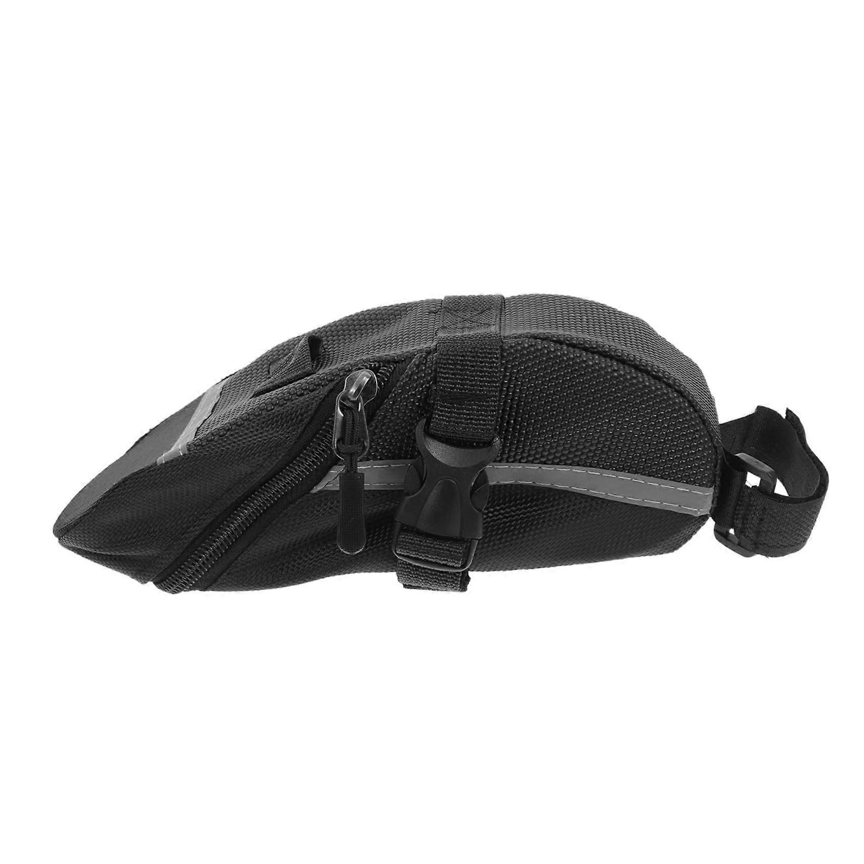 Waterproof Bicycle Saddle Bag with Reflective Strips, Compact Rear Seat Storage for Mountain Bikes – Holds Tools, Phone, and Cash.