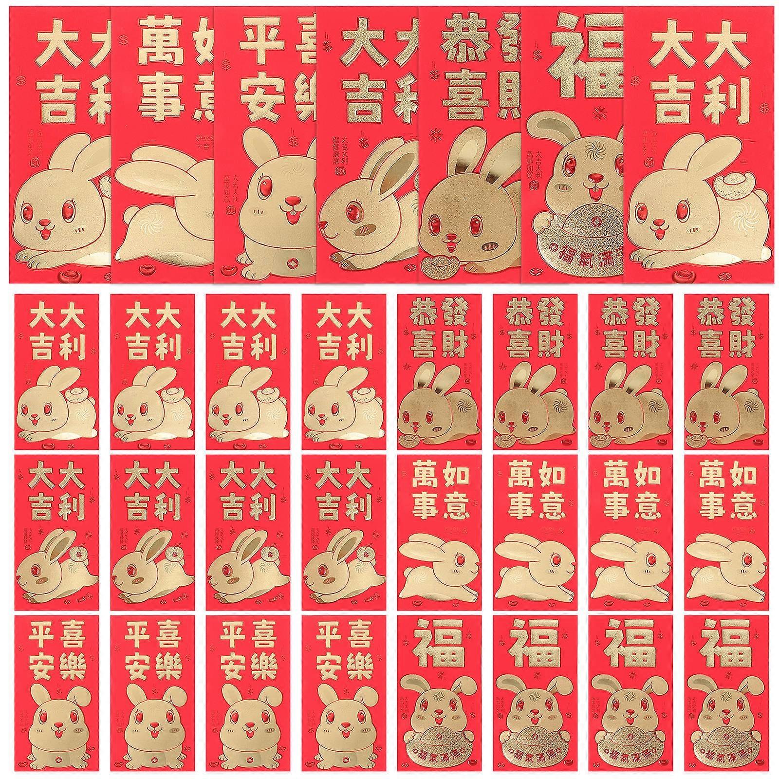 Bunny Year Red Packets 150 Pcs Gift Giving Envelopes 16.8X9CM for Friends during Spring Festival