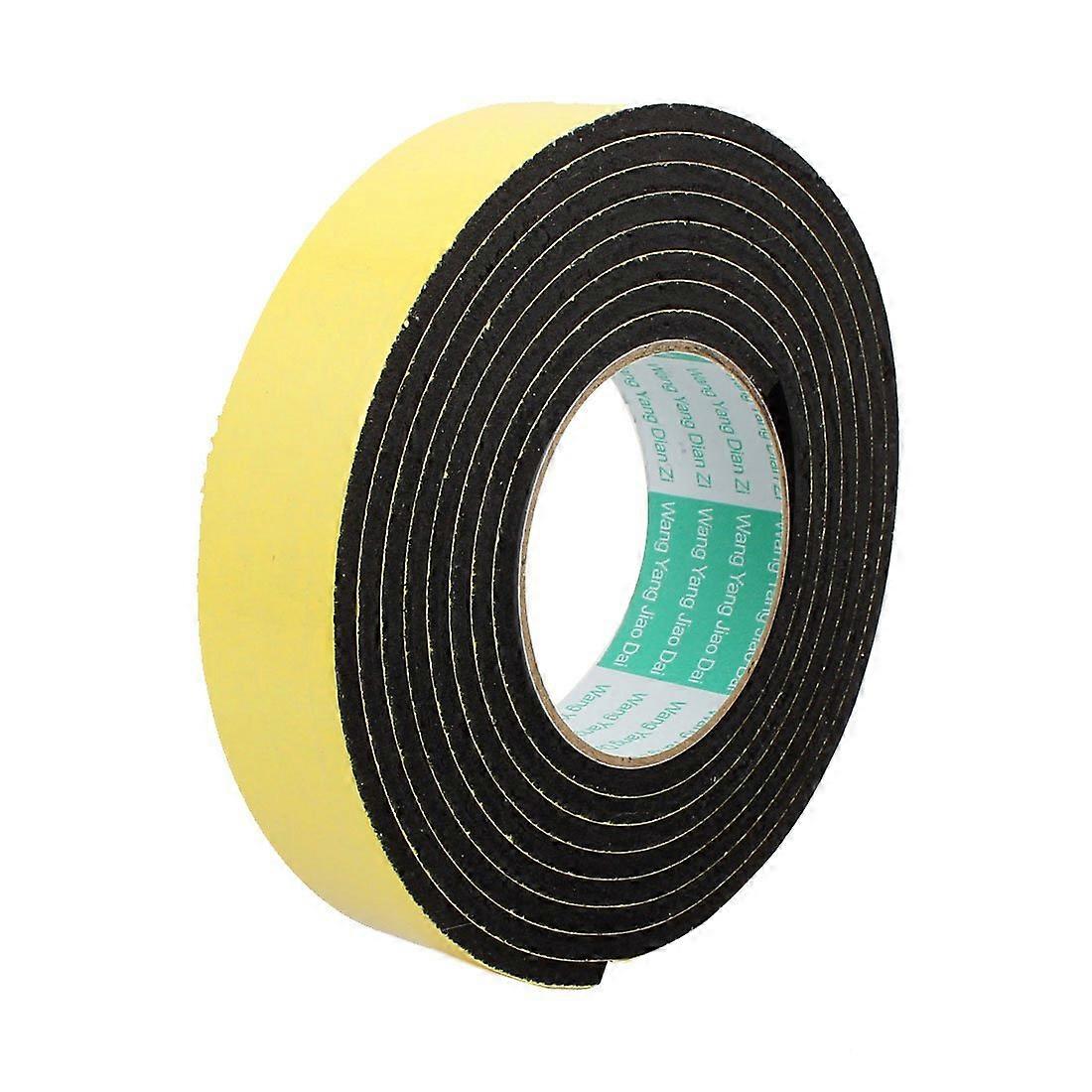 sourcingmap 3Meter 35mm x 5mm SingleSide Adhesive Shockproof Sponge Foam Tape for Door Window Yellow Black