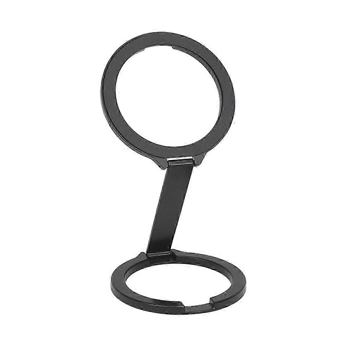 360 Rotatable Magnetic Phone Bracket, Foldable Multi-Function Stand for Secure Double-Sided Buckle Holder Black