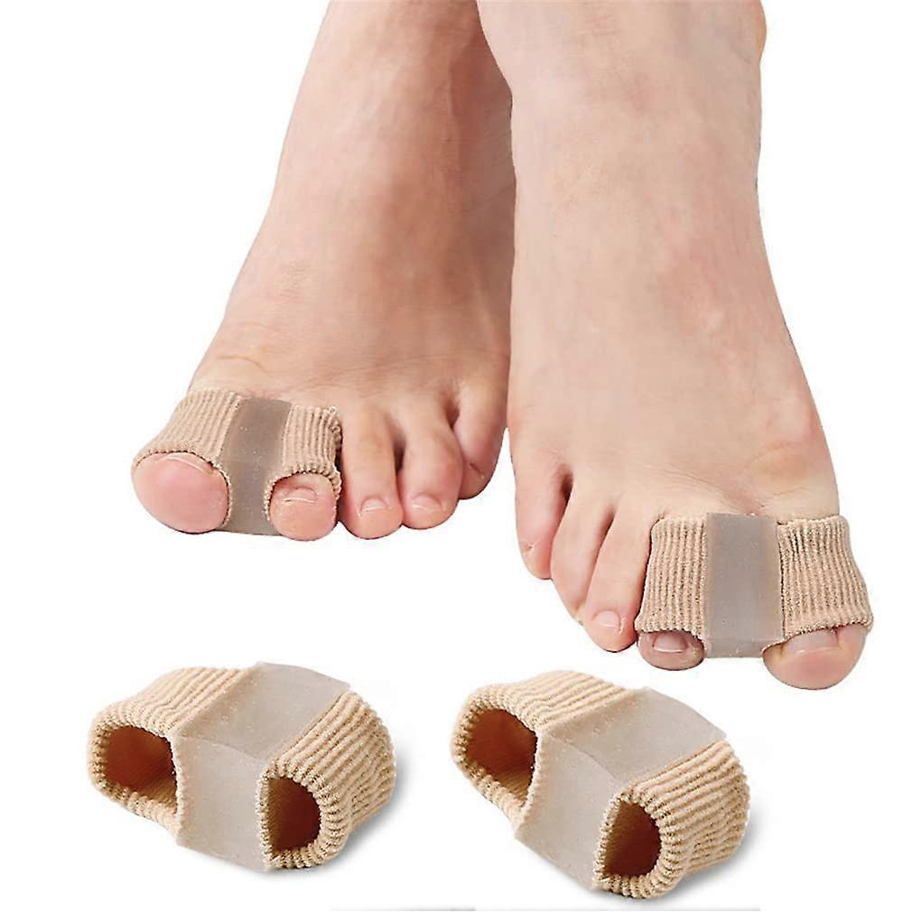 Toe Separators 2 Pair Soft Bunion Pads Hallux Valgus Big Toe Straightener Splint Spacers Cushions Overlapping Toes Large