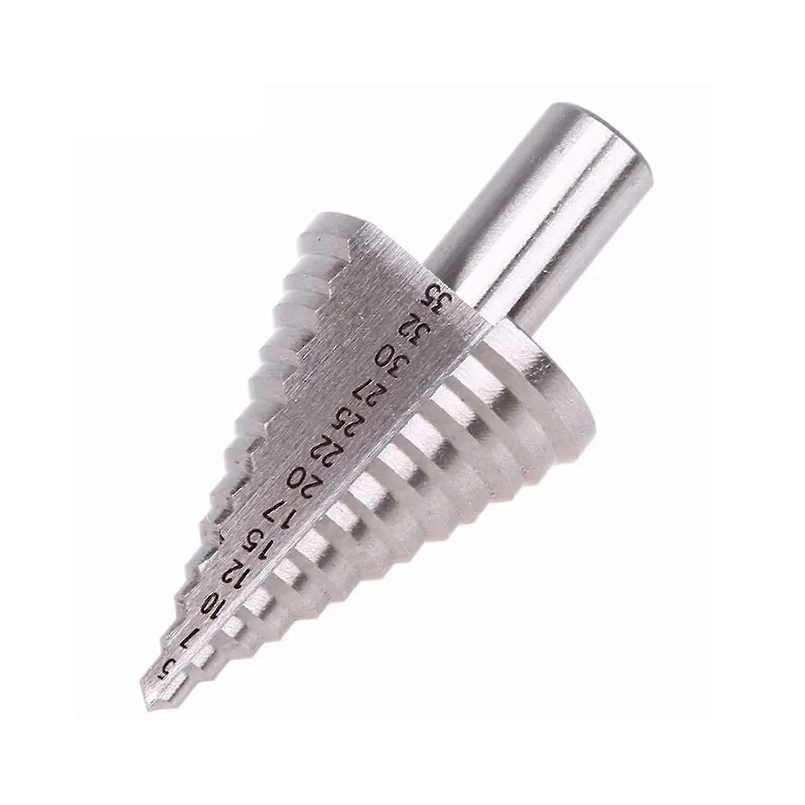 Step Drill Bit Set, HSS, 5–35mm, 13 Steps, Metal, Plastic, Wood, Hex Shank