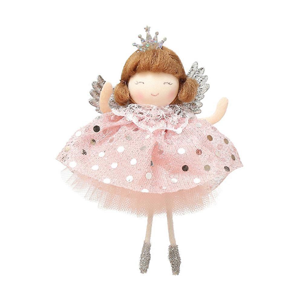 Festival Hanging Accessory Crown Shape Pendant Party Accessory Mesh Fabric Pink Hanging Decoration 1Pcs