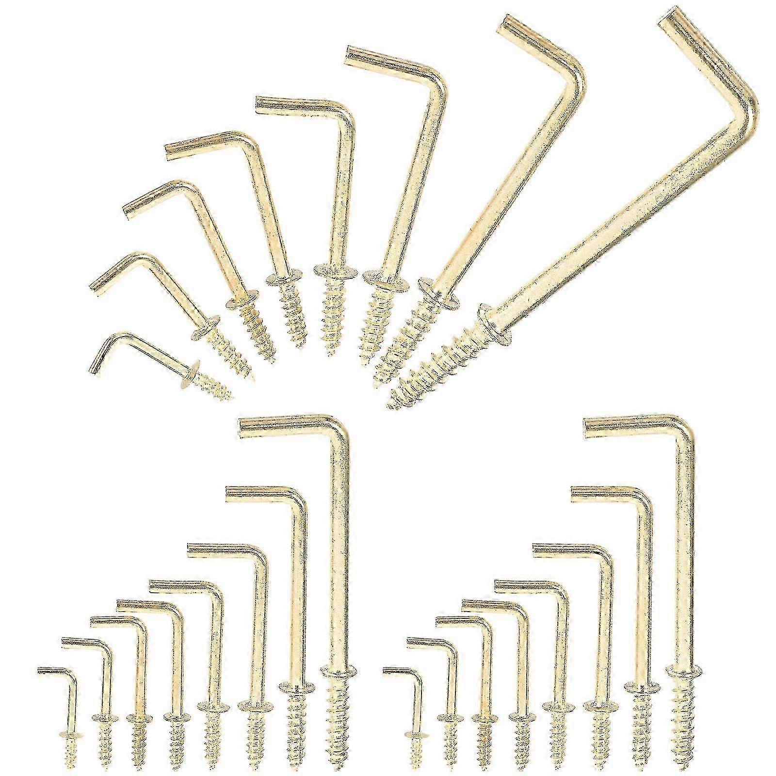 Right Angle Self Tapping Screws with Tiny L Hooks for Hanging Pictures - 1 Set