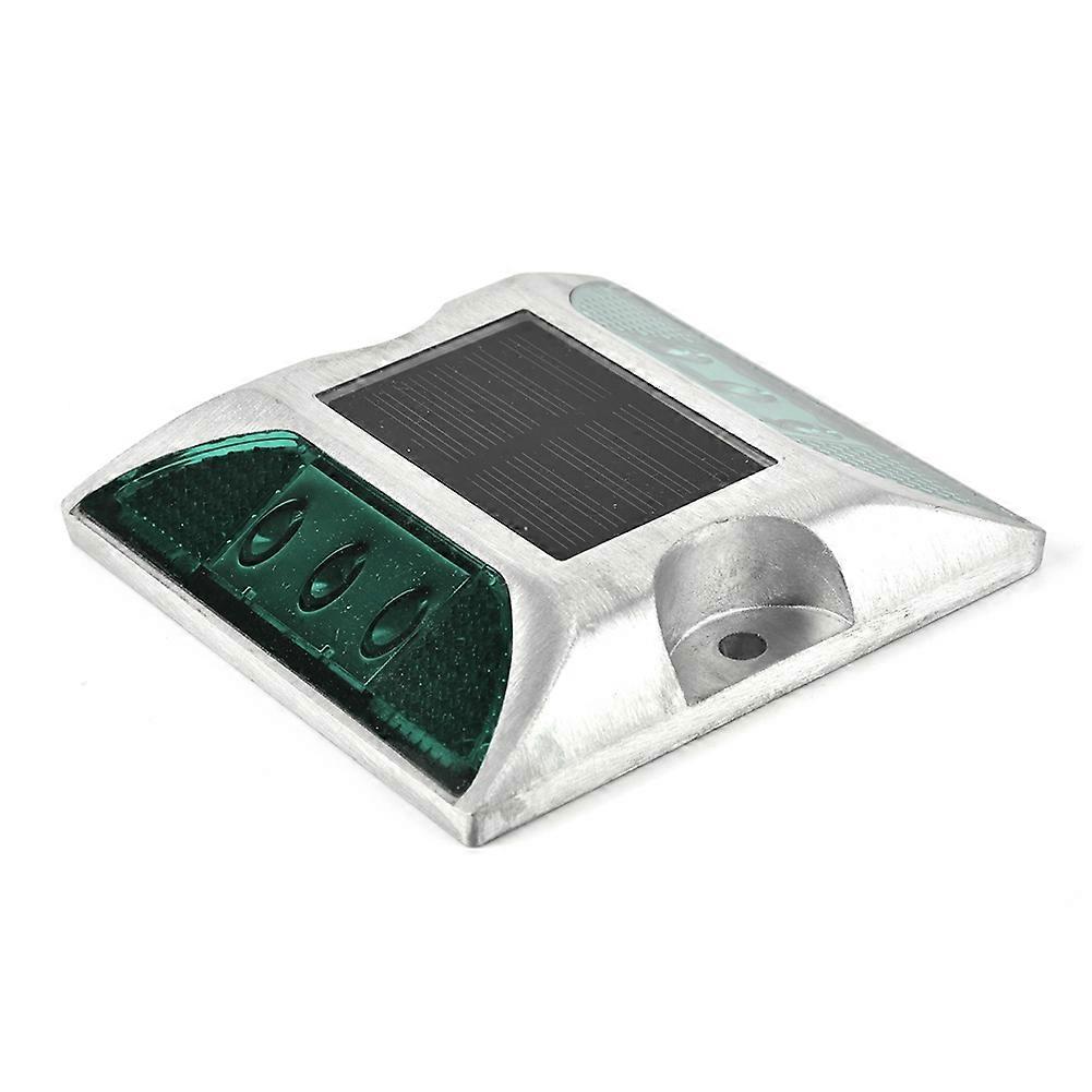 6 LED Solar Power Wasserdichte Grüne Straßenmarkierungsleuchten 2er-Pack