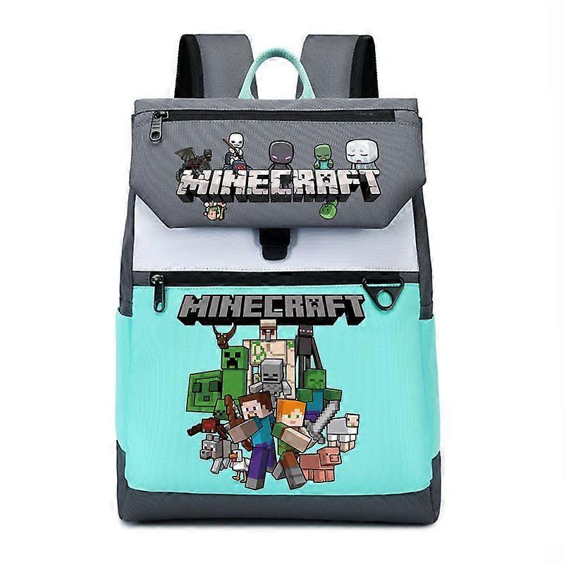 Minecraft student backpack, cartoon patterned backpack, children's backpack Style 7