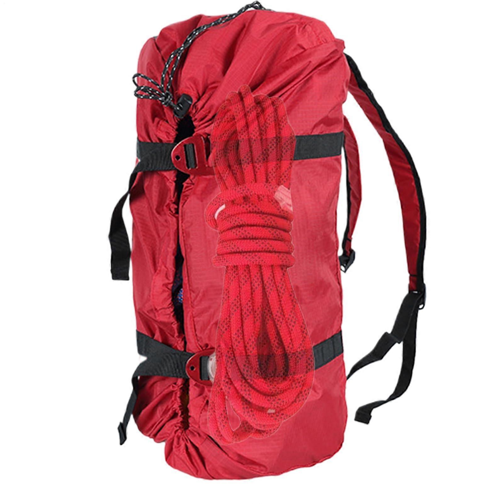 Climbing Gear Bag Rope Storage, Large Capacity Lightweight Arborist Equipment Ideal For Hiking, Travel, Outdoor Red
