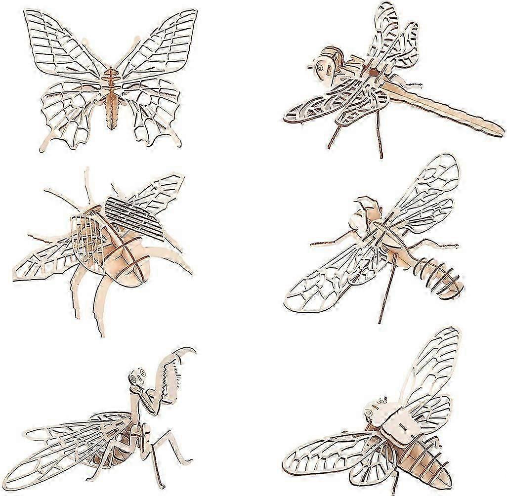 3D wooden puzzle for kids and adults - insect assembly model