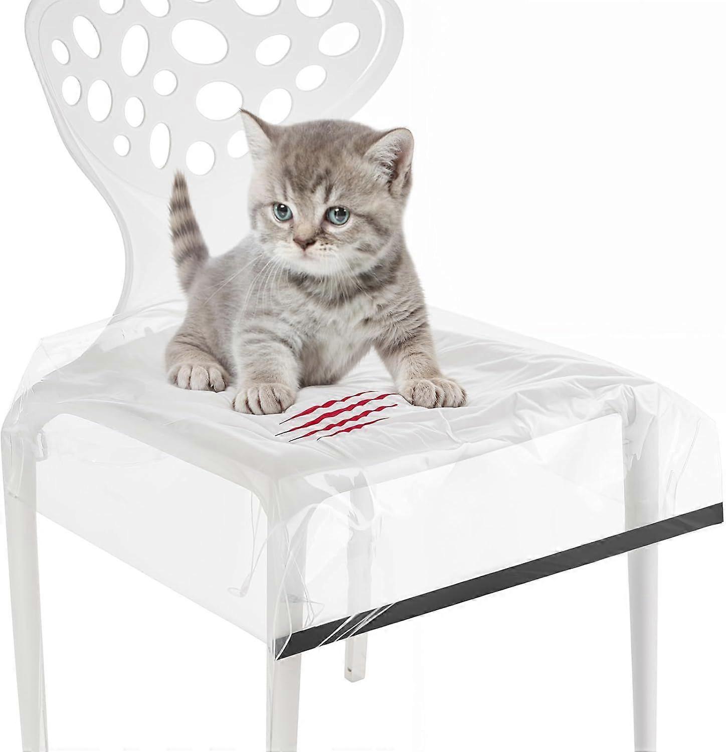 4 Pack Plastic Seat Covers, Plastic Chair Covers for Dining Room Chairs, Stain