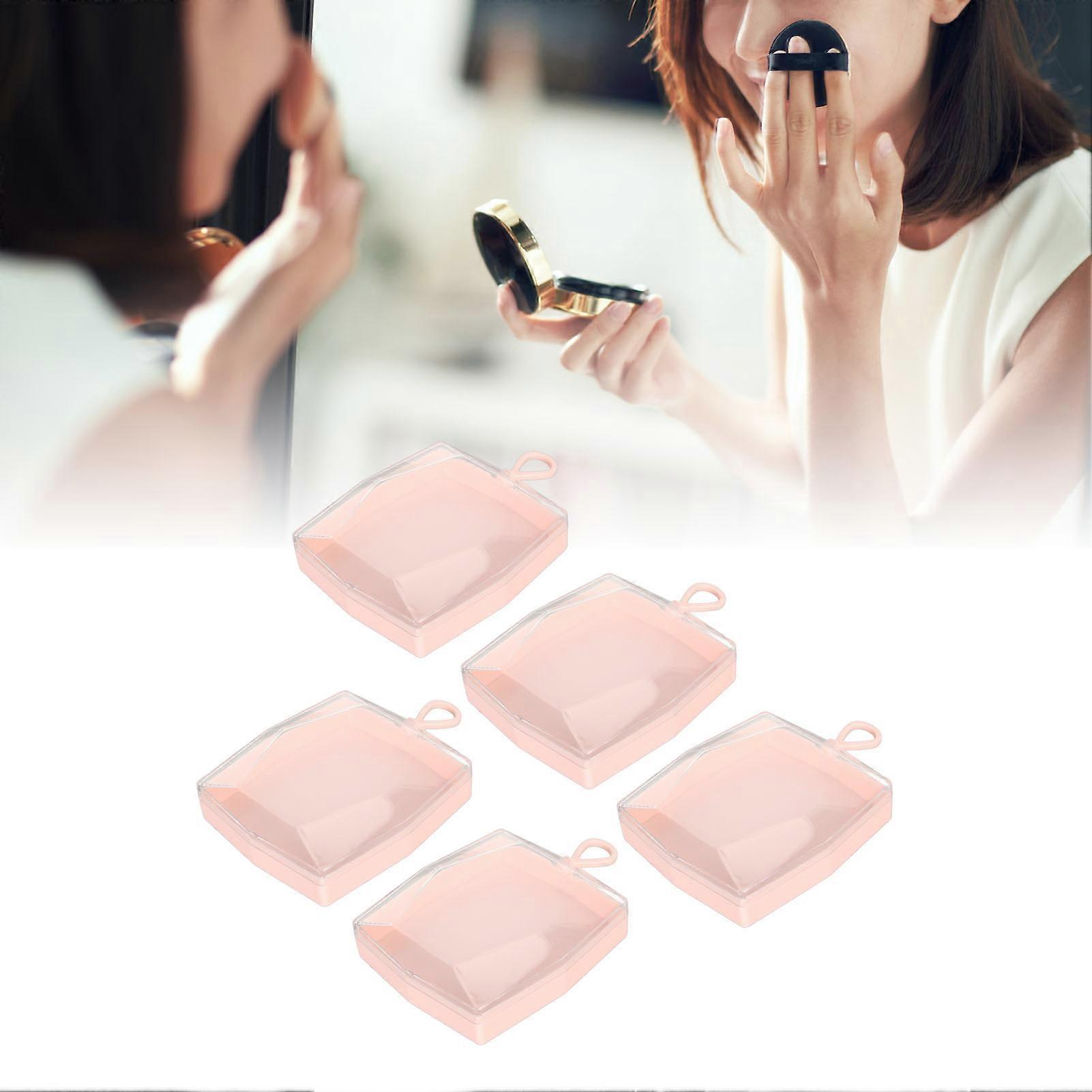 5pcs Portable ABS Makeup Puff Holder Case Set for Earrings Storage
