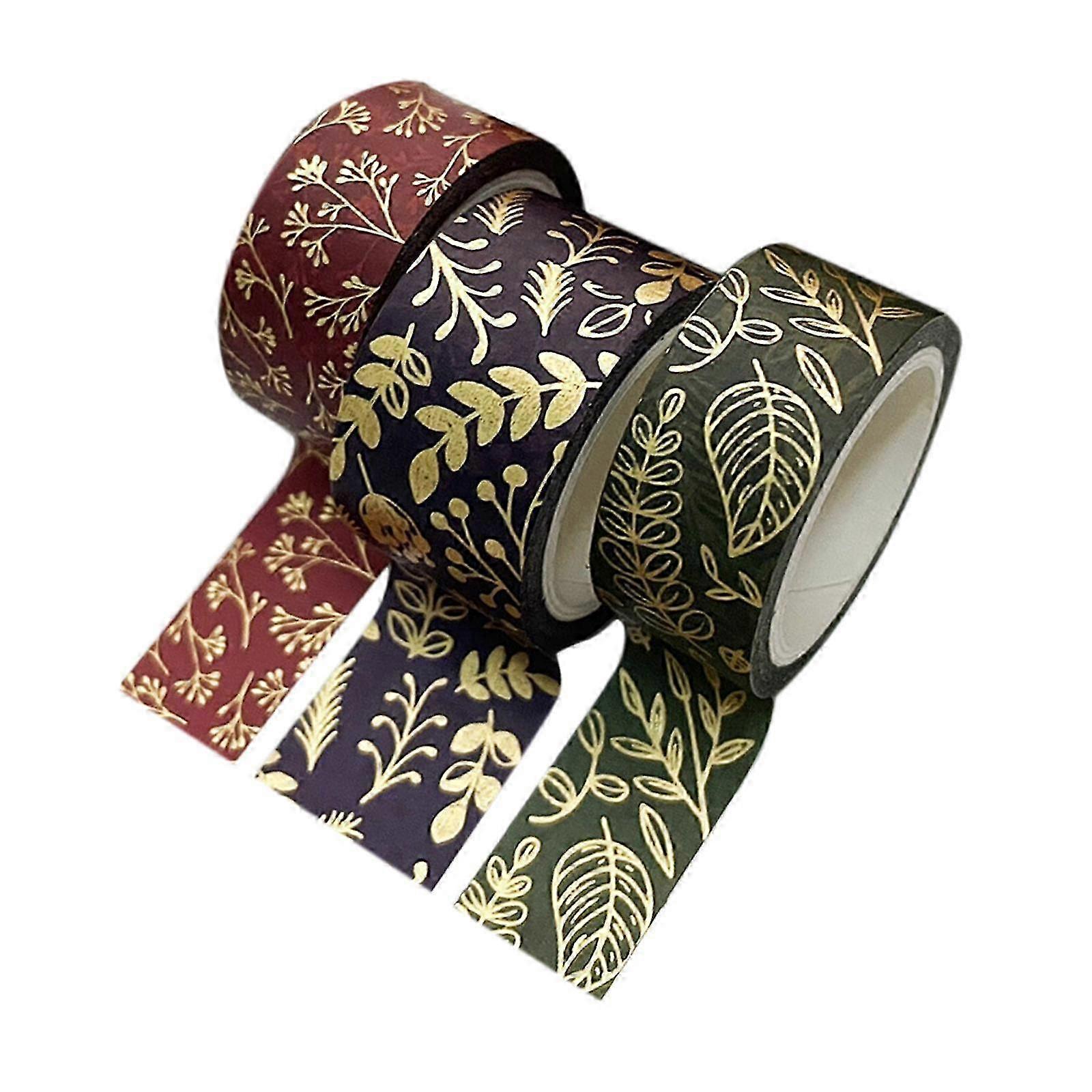 3 Rolls Washi Tape Set, Decorative Paper Masking Tape Sticker for Scrapbooking--Style G