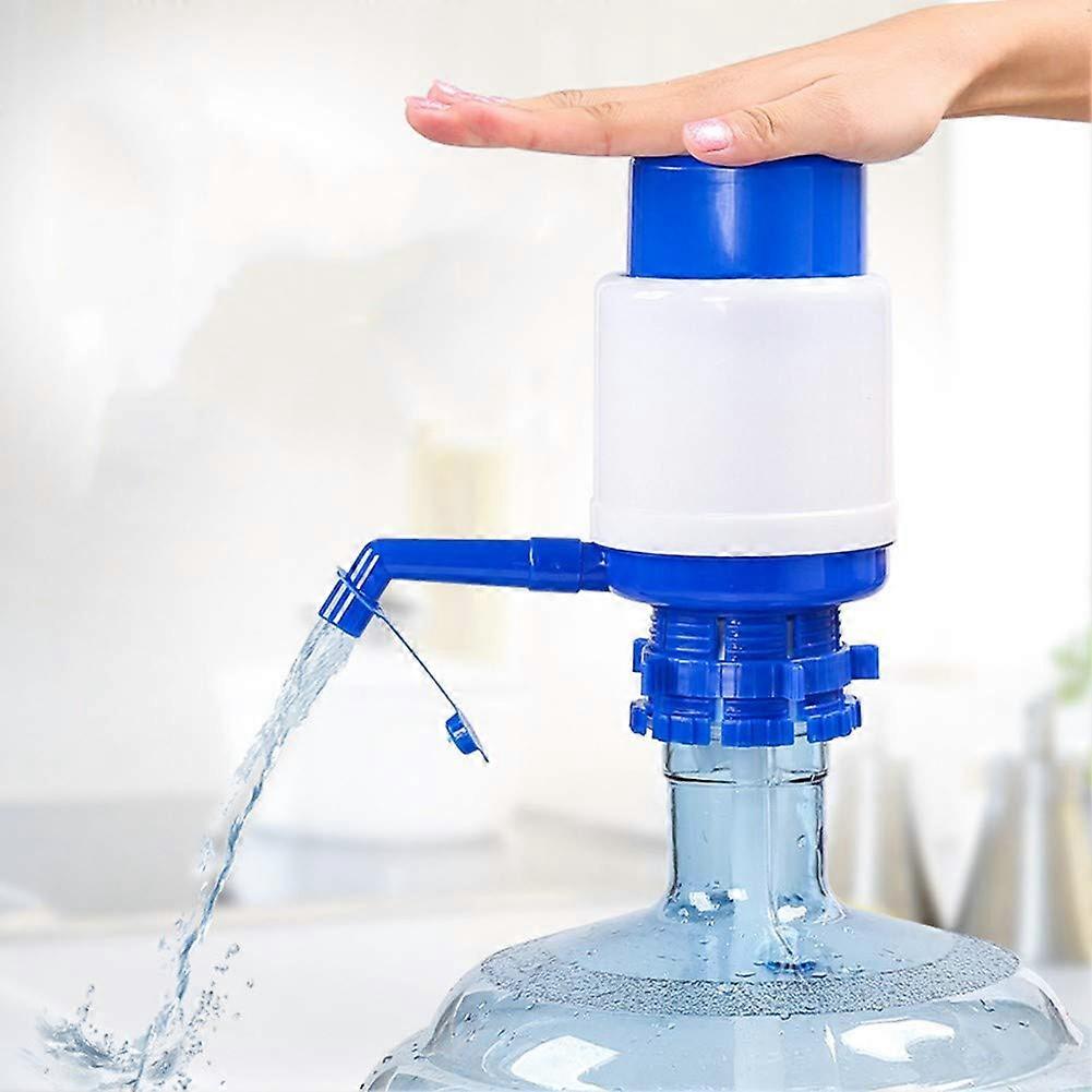 Manual Water Bottle Pump Blue Plastic BottomLoad 1 Piece For Home Use