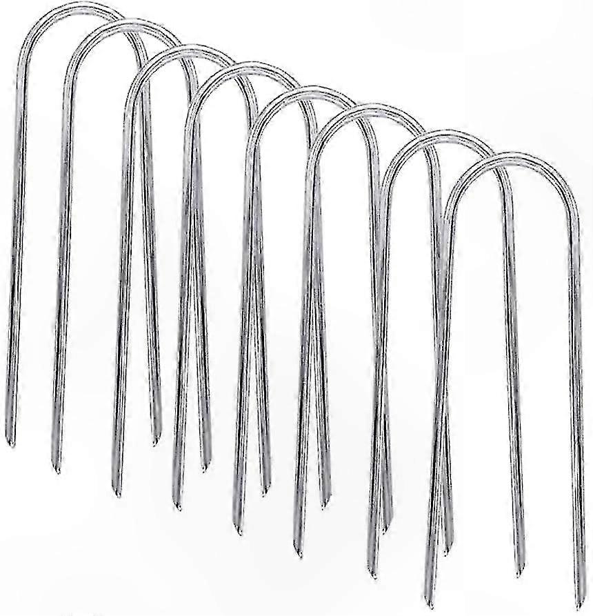 8-Pack Heavy Duty U-Shaped Ground Anchors for Trampolines, Durable Wind Stakes with Sharp Ends for Secure Installation