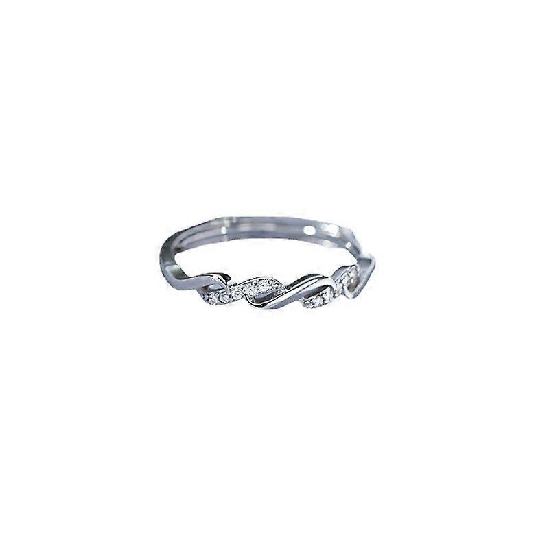 Adjustable Ring, Women's Twisted Mobius Micro-inlaid Minimalist Versatile Index Finger Ring
