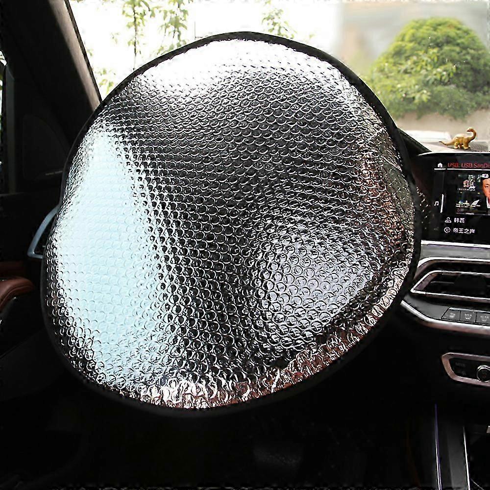 عجلة قيادة حماية للأشعة فوق البنفسجية للسيارة غطاء مزدوج سميك قابل للطي