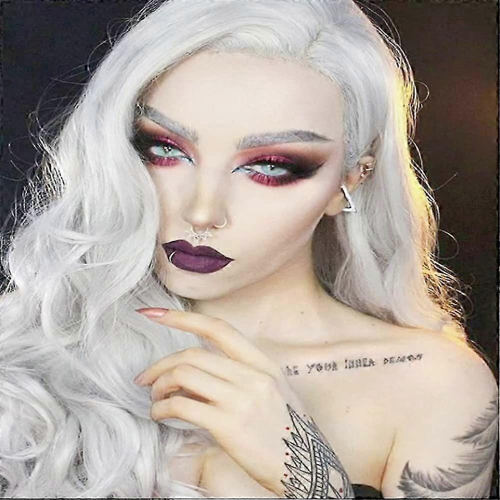 2025 Latest Model White Curly Wavy Wigs for Women Long Side Part Natural Looking