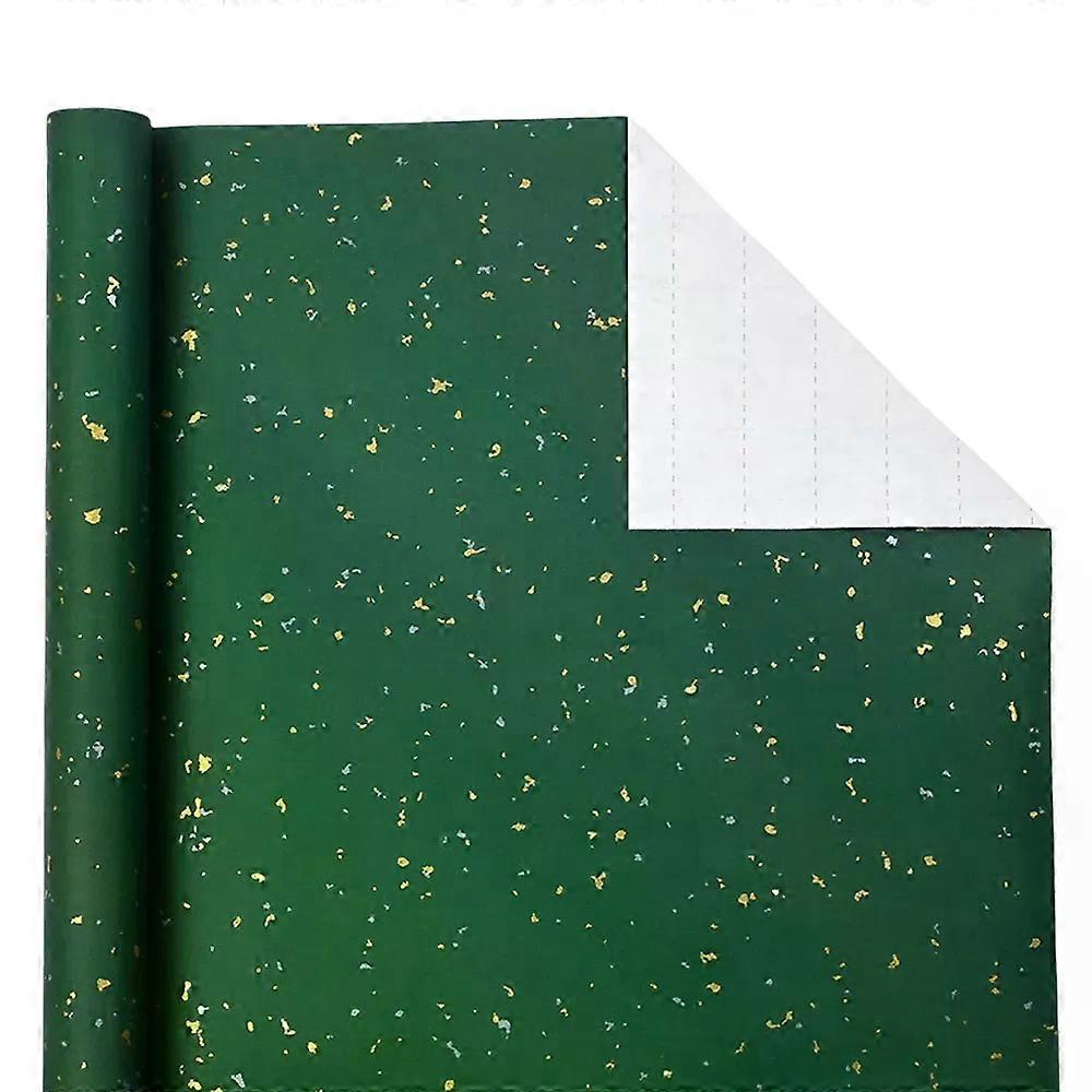Rolo de papel de embrulho 1 rolo 17 polegadas x 120 polegadas Design de folha de ouro verde para festa de casamento de aniversário de feriado