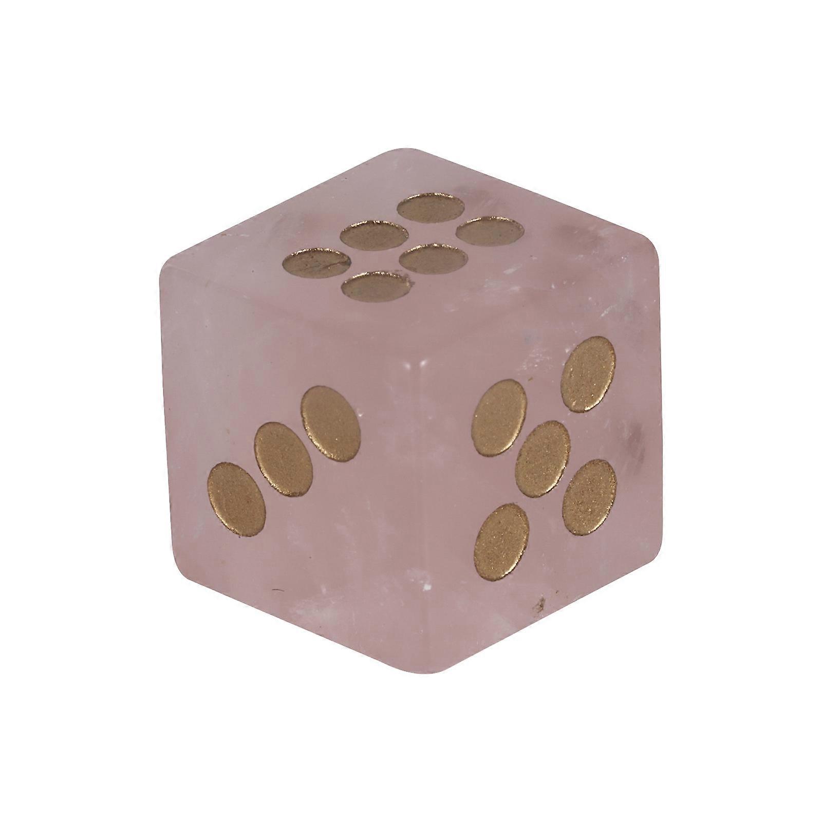 Doğal Kristal Çok Yüzlü Zarlar, Rol Yapma Masa Oyunu Zarları, Altı Yüzlü Zarlar, Yuvarlak Köşeli Zarlar, Mahjong Aksesuarları, Pembe Kristal
