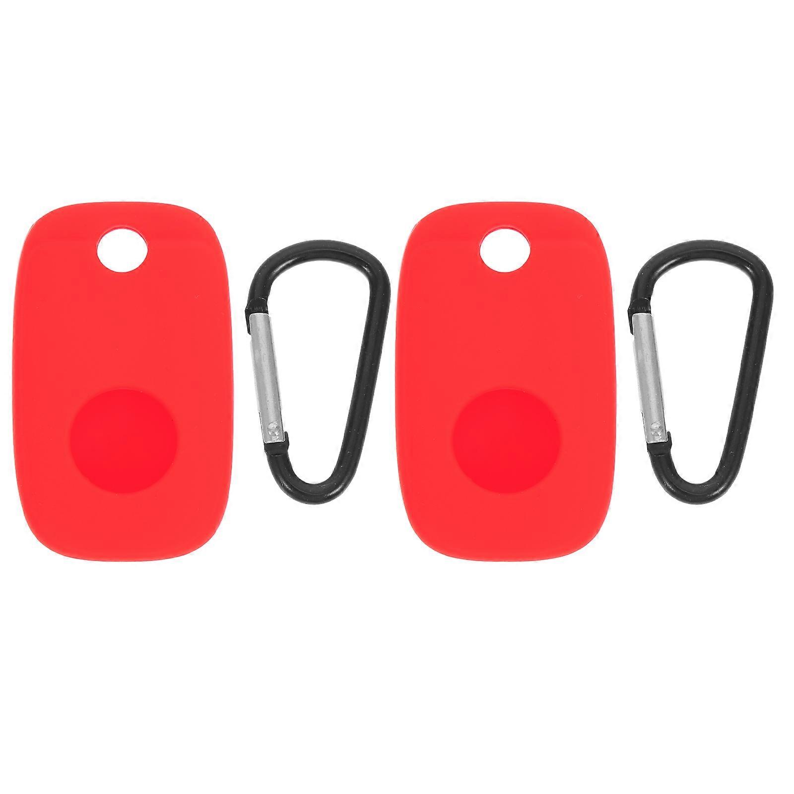 Protective Case for Tile Mate Pro Simple Appearance Design Red 6.3X3.8cm Complete Protection 2Pcs