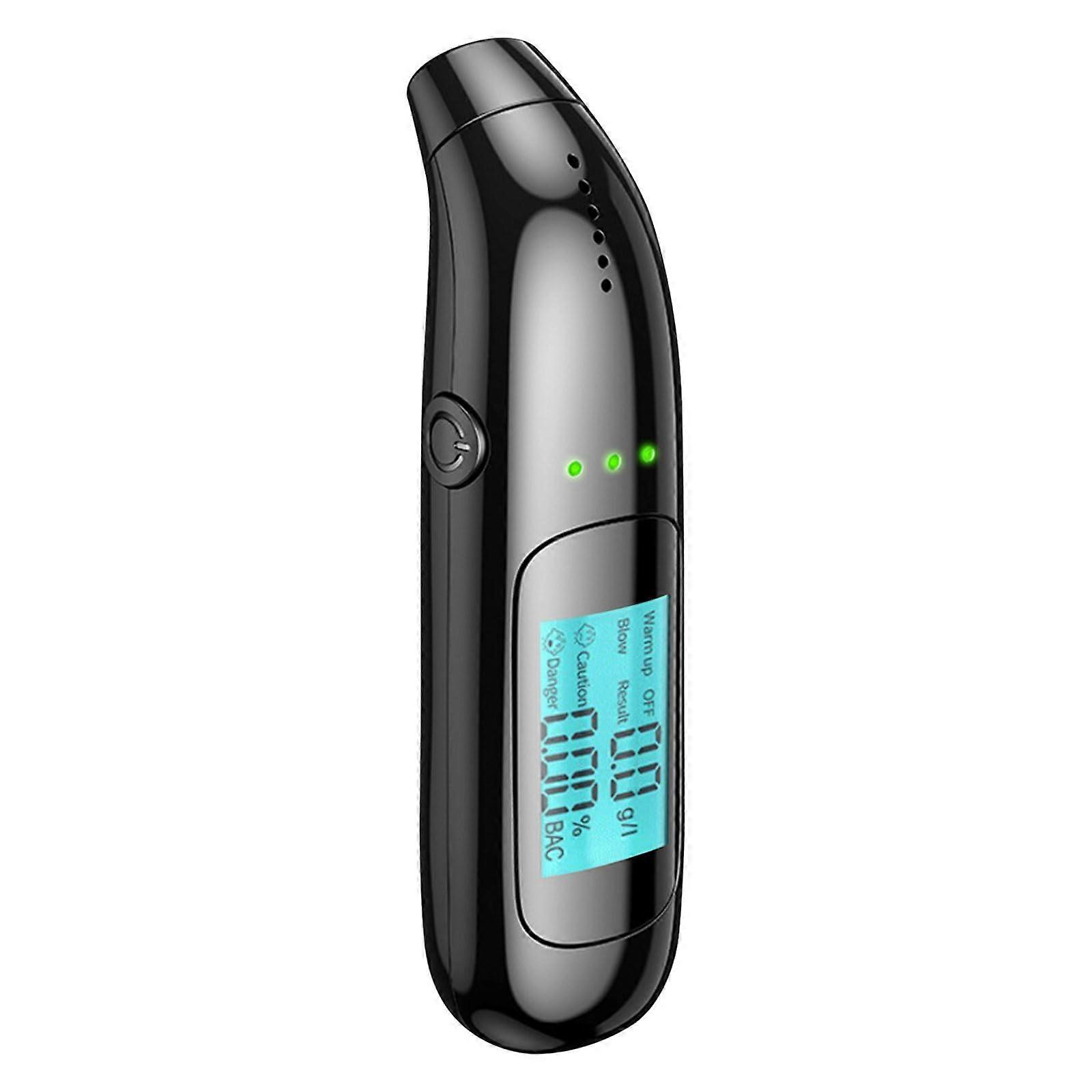 Breathalyser USBPowered Alcohol Tester Digital Blue LCD Display PoliceGrade Accuracy Mouthpiece Home Or Parties