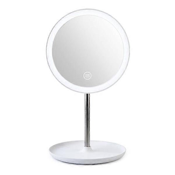 Round Dorm Desk Lamp Makeup Mirror White