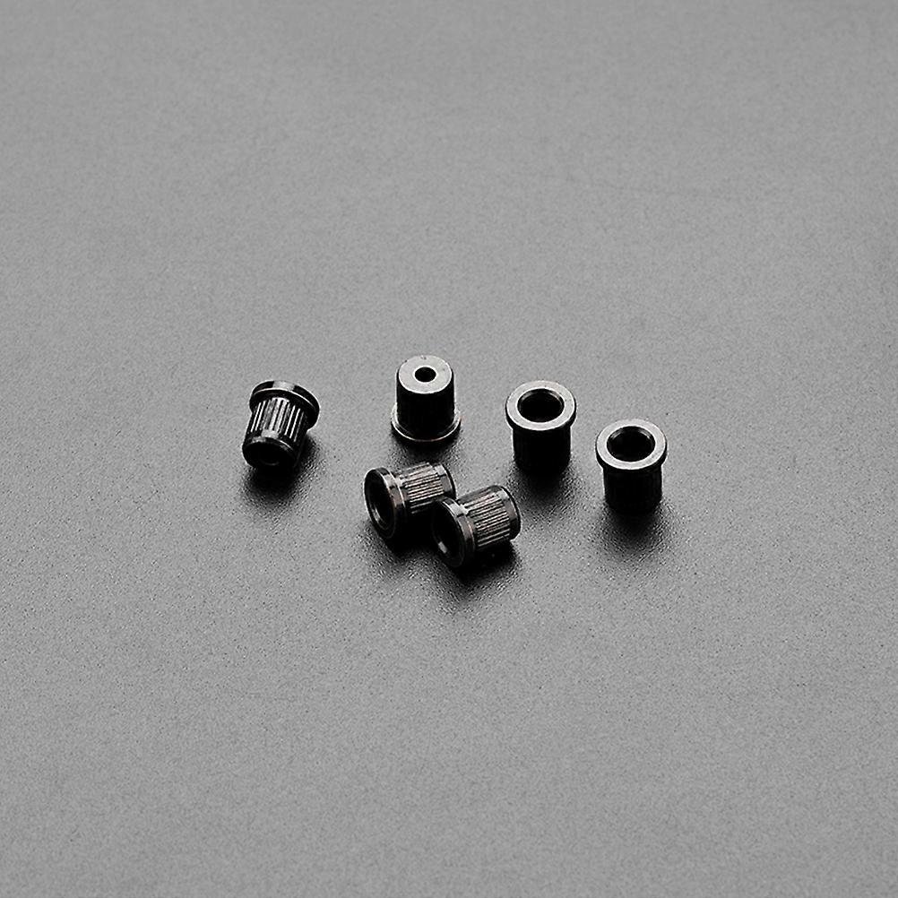 Guitar String Mounting Buckle Guitar String Ferrules Electric Guitar Parts Black Metal Holds Strings 6Pcs