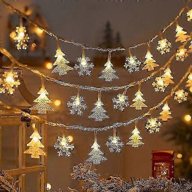 Christmas Tree Snowflake Led String Lights Banner Christmas Decoration 2025 For Home Navidad Xmas Tree Decor Light New Year 2025