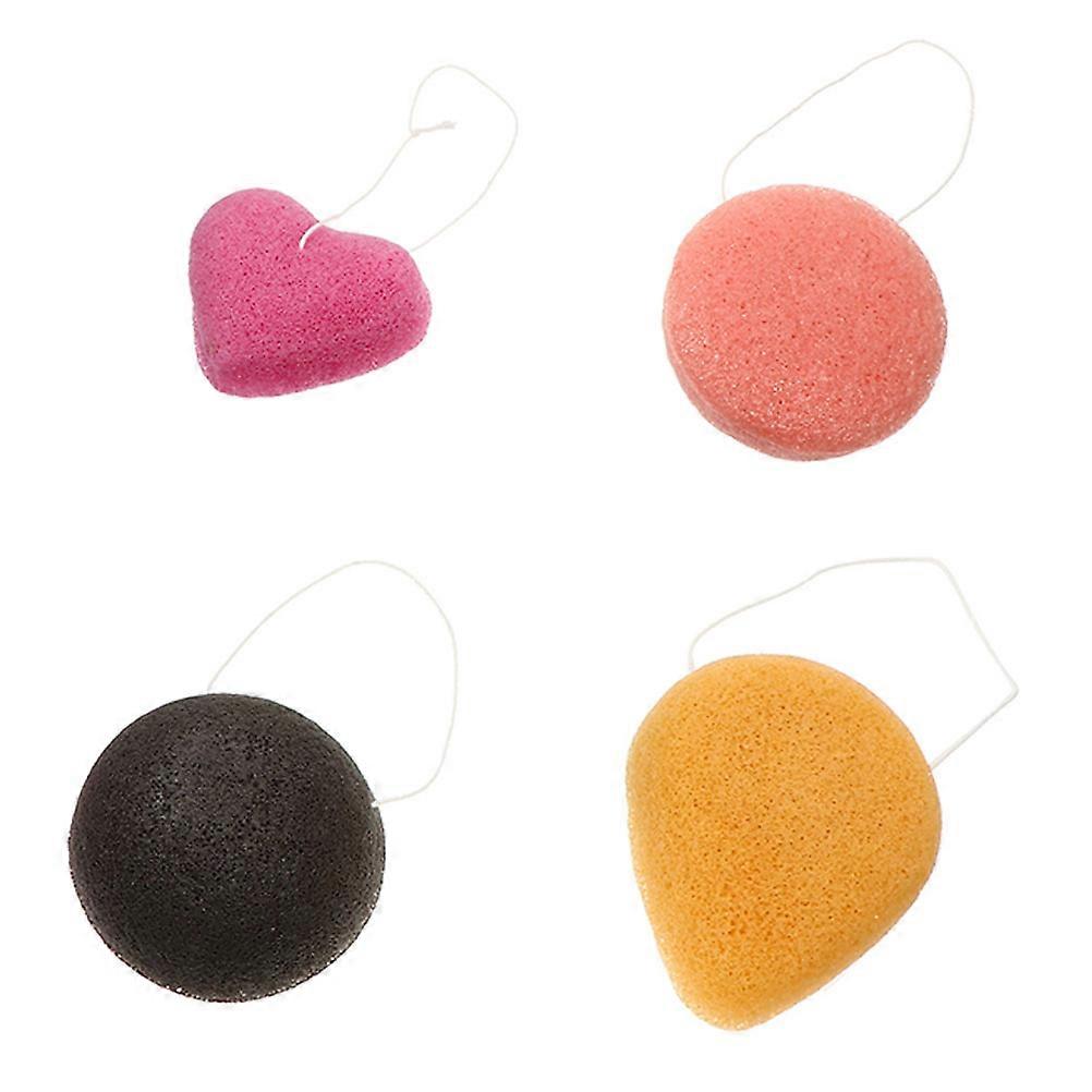 Washing Face Sponge Cleansing Sponge for Makeup 4Pcs Assorted Color