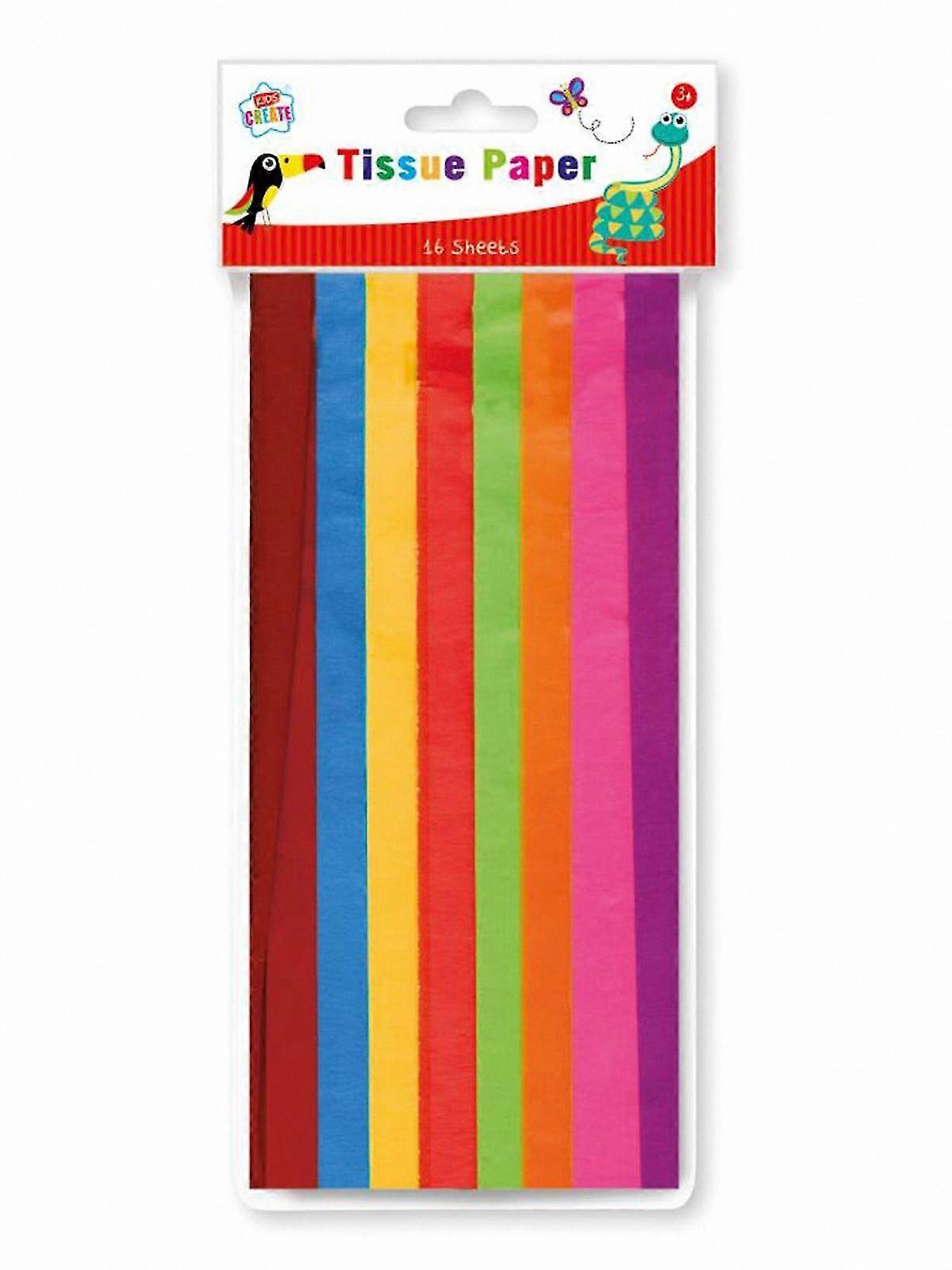 Multicolor Tissue Sheets for Crafting and Wrapping, 16 Pack, Art Supplies for Kids Age 3 and Up