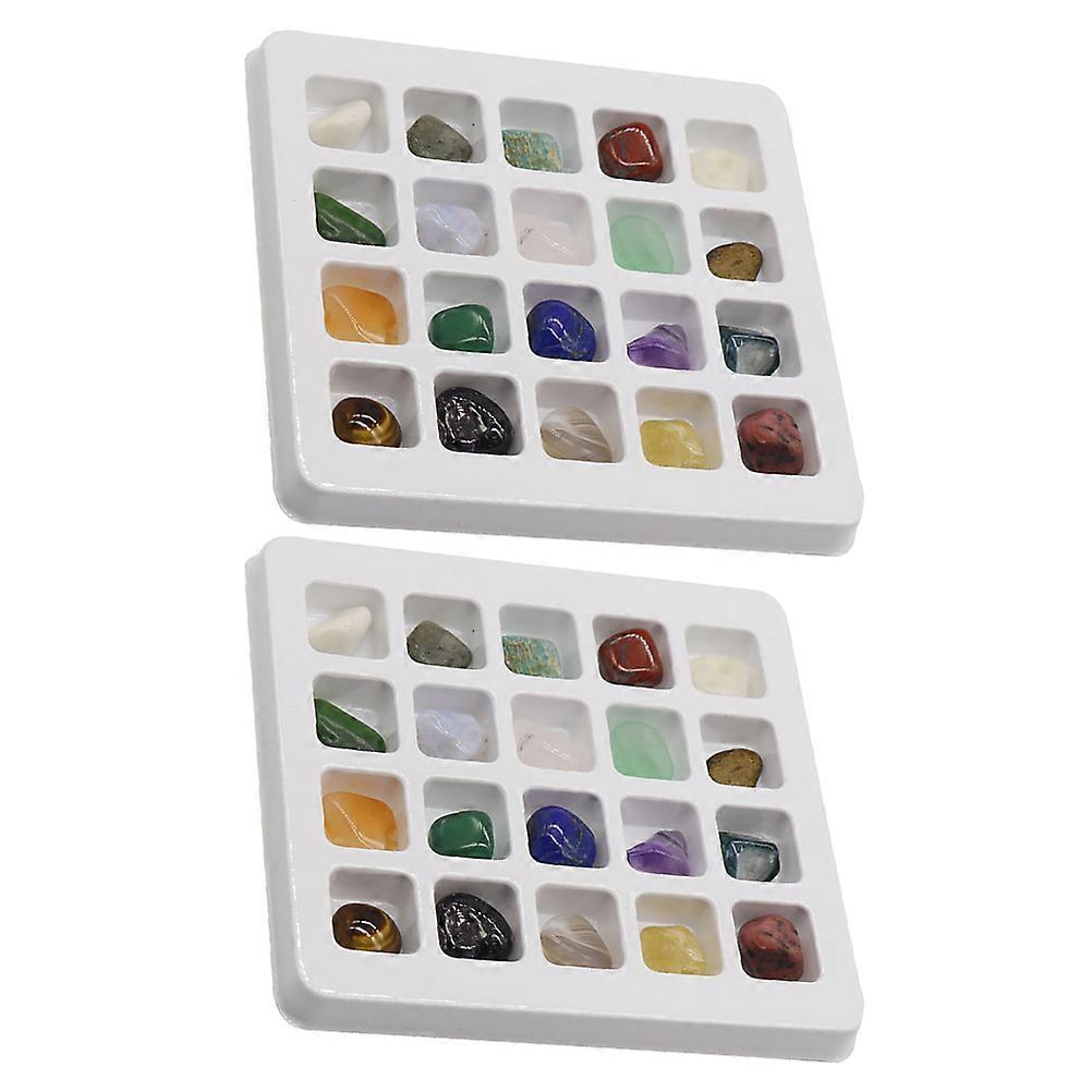 Natural Crystal Ores Teaching Rough Ore Specimen with 2 Boxes for Decor