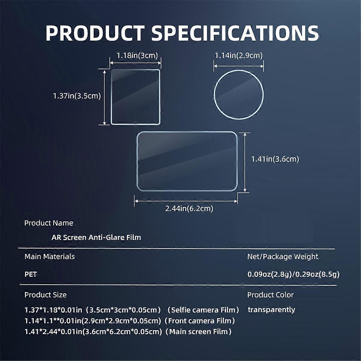 Camera AR Films kit For Action 4